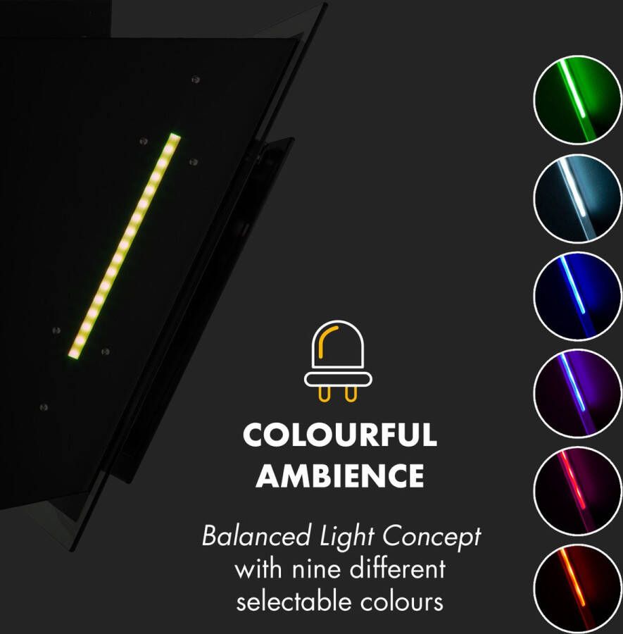 Klarstein Mirage 60 Afzuigkap 60 Cm Breed 550 M³ H Met Touch Bediening En Achtergrondverlichting Zwart - Foto 4