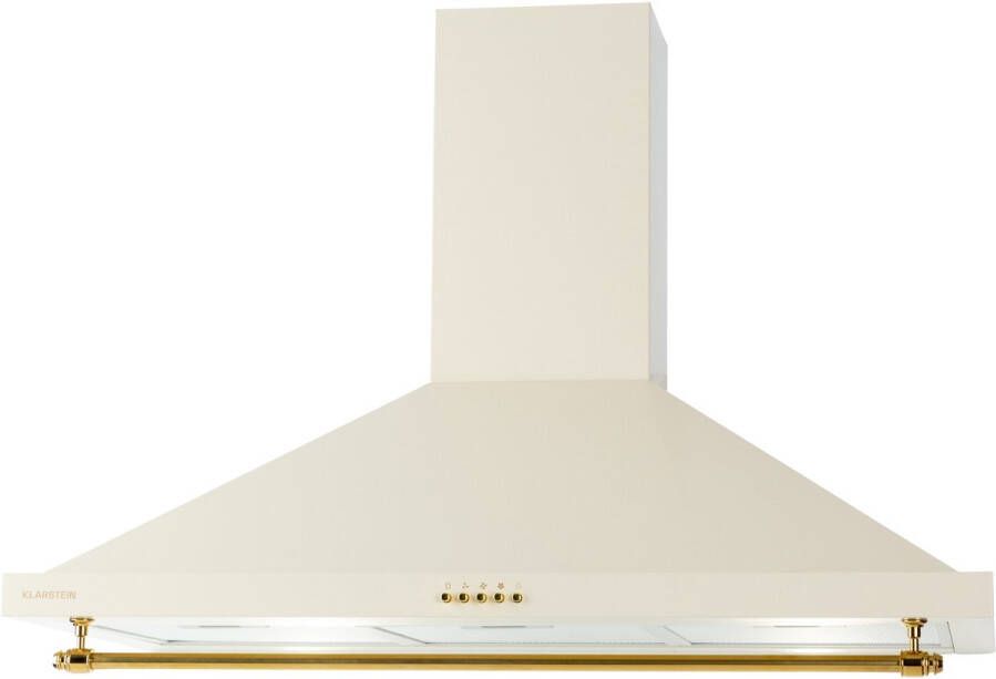 Klarstein Montblanc 90 Afzuigkap Retro 610 M³ H 165 W 90 CM 3 Snelheden LED-Verlichting Aluminium Vetfilter Afzuiging En Recirculatie Incl. Stang Voor Keukengerei Bronzen Greep Wandafzuigkap Roestvrij Staal - Foto 2