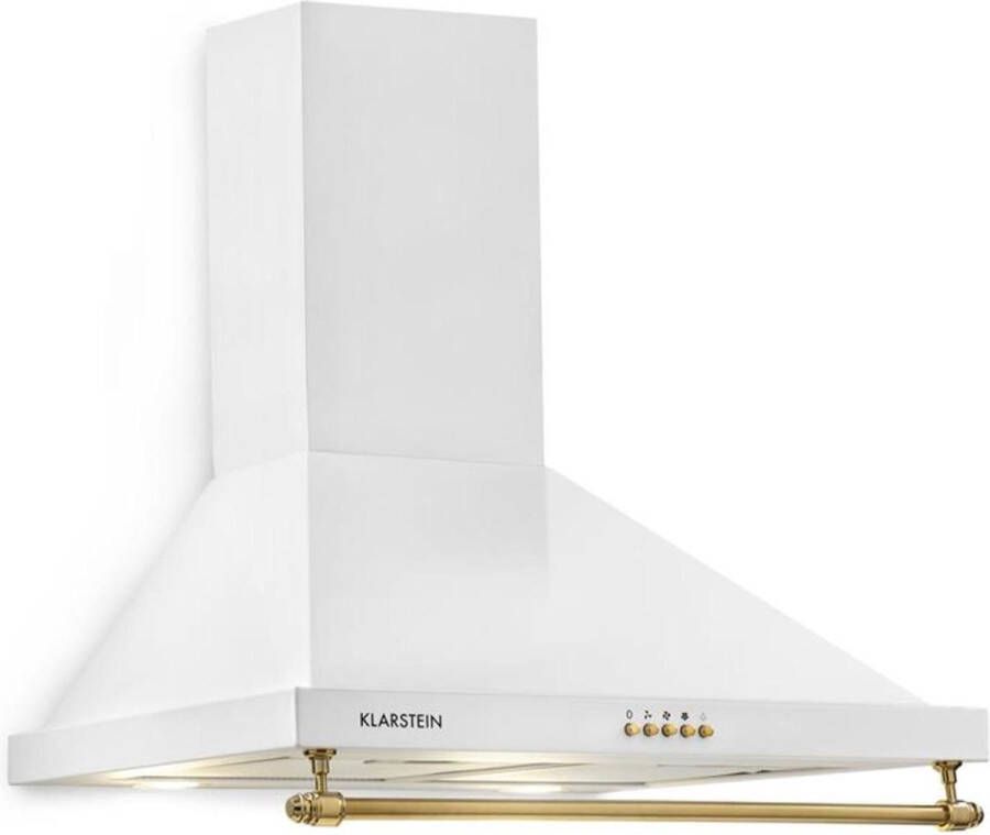 Klarstein Afzuigkap Montblanc Wandkap Afvoer Recirculatie 3 Standen Schouwkap Met Max. Afzuigcapaciteit: 610 m³ h wandmontage Breedte: 60 cm Wit Wandafzuigkap 50 cm 165W voor Keuken Vetfilter Dampkap Wasemkap