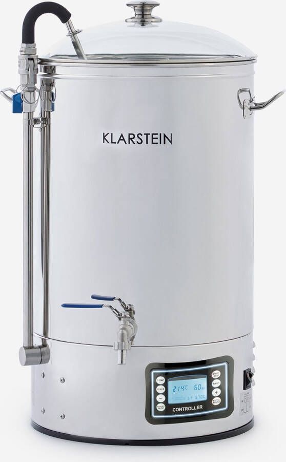 Klarstein Mundschenk Maischketel Bierbrouw Installatie 2500 watt 30 Liter 9 Programma's Brouwketel Vergistingsvat