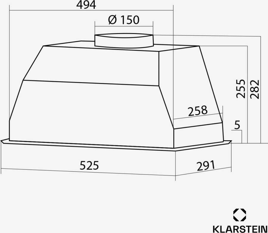 Klarstein Paolo 52 Afzuigkap Inbouw 52 cm breed Afvoer: 439 m³ h LED Verlichting Touch bediening A++ Roestvrij Staal - Foto 4