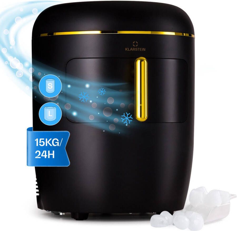 Klarstein Passau ijsblokjesmachine 2 formaten: S & L ca. 15 kg 24h intuïtieve bediening watertank: 2 3 liter ijscapaciteit: 700 g uitneembare ijsemmer auto-clean functie