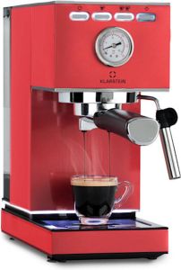 Klarstein Pausa Espressomaker 1 4L Volautomatische espressomachine 1350 watt en 20 bar Koffiezetapparaat Gemalen koffie en pads