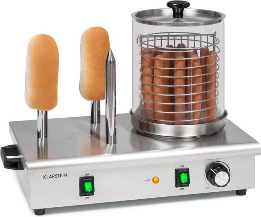 Klarstein Worstfabriek Pro 550 Hotdog maker 550W 5 Liter 30-100°C Glas Roestvrij staal Zilver - Foto 2