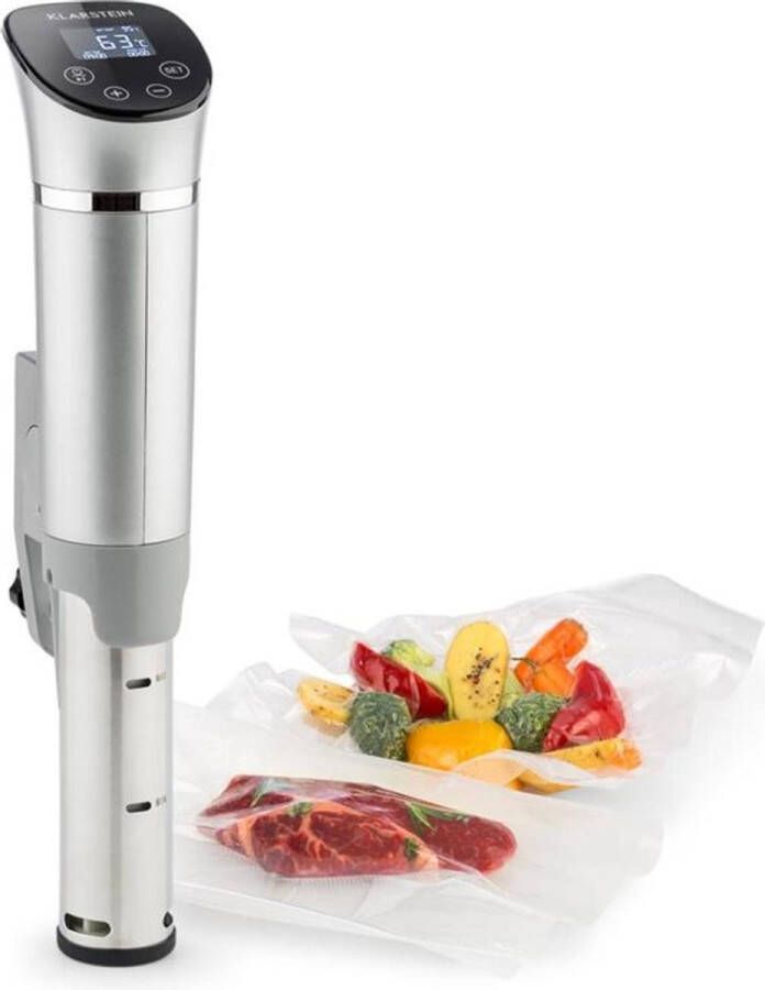 Klarstein Quickstick Flex 1300W 3D circulerend 0-95 °C IPX7 timer zilver