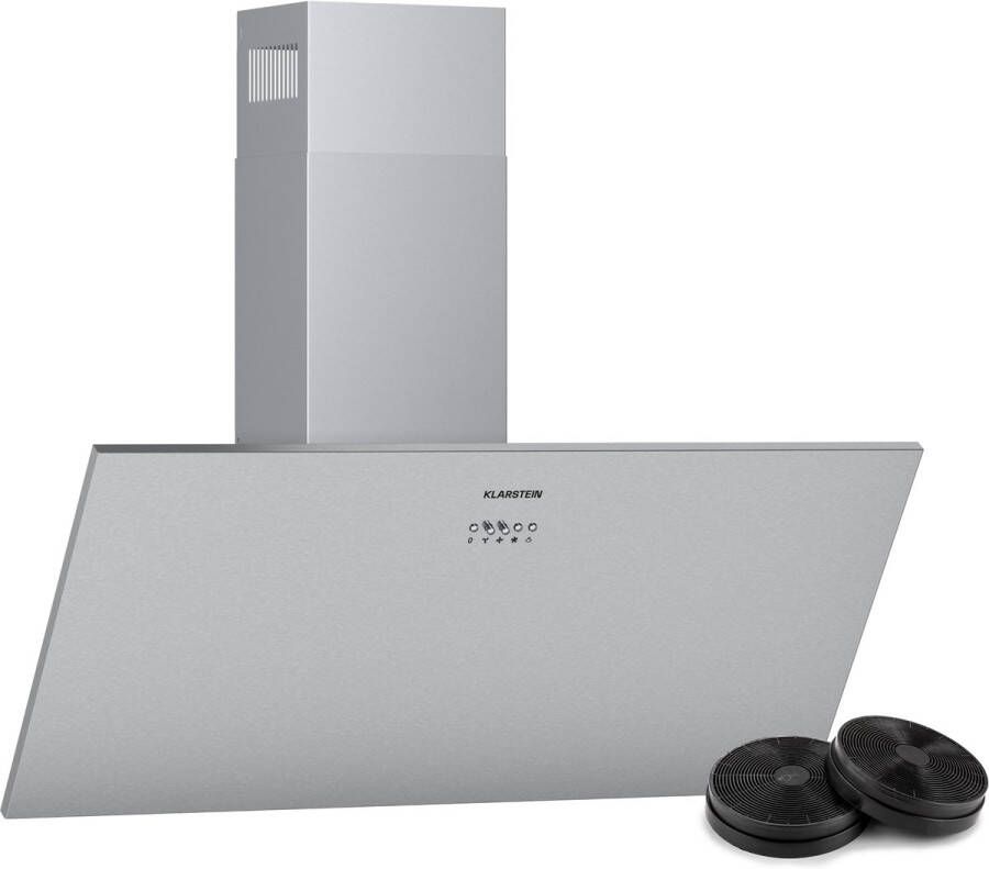 Klarstein Silver Lining 90 Afzuigkap 90Cm Breed 568M³ H EEK A Roestvrij Staal Zilver