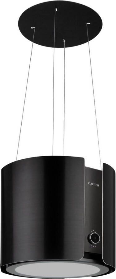 Klarstein Skyfall Smart Eilandafzuigkap Ø45cm Luchtcirculatie 402m³ h LED-Verlichting RVS Zwart
