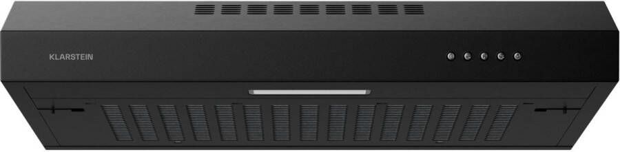 Klarstein SlimVent afzuigkap voor onder de kast 60 cm ruimtebesparende afzuigkap 200 m³ h luchtstroom energie-efficiëntie A+ geluidsarm 52 dB LED-verlichting koolstoffilter vaatwasmachinebestendige filters zwart