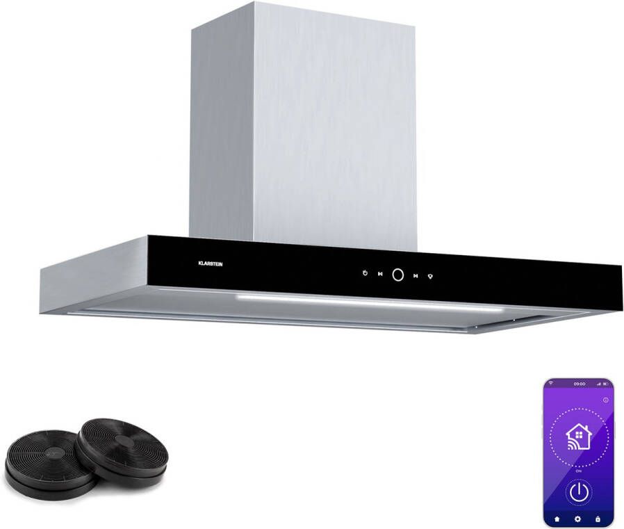 Klarstein SmartEdge afzuigkap WiFi 550 m³ h roestvrij staal