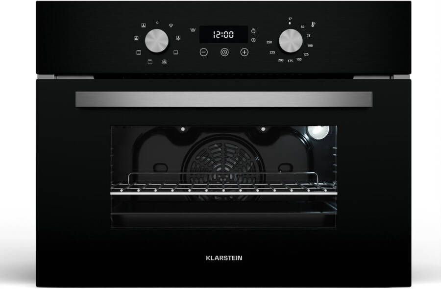 Klarstein SpaceSmart Inbouwoven – 41 L 8 functies stoomreiniging dubbel glazen deur digitale timer energieklasse A inbouwoven zonder kookplaat compact design