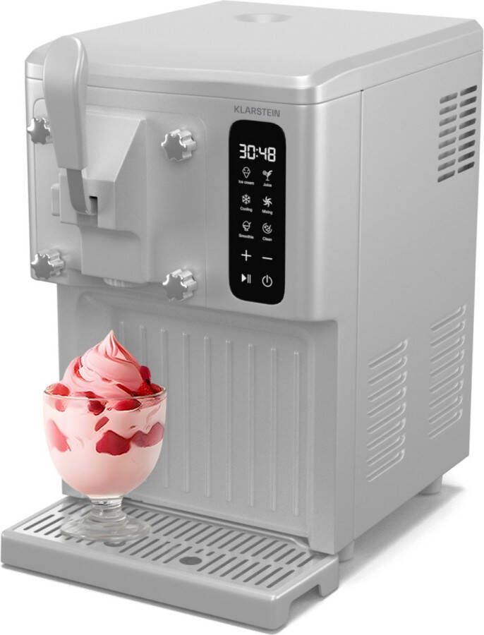 Klarstein SweetSwirl ijsmachine 3-in-1 voor ijs milkshakes en smoothies 1 5 liter tank touchscreen koelstand reinigingsfunctie wit