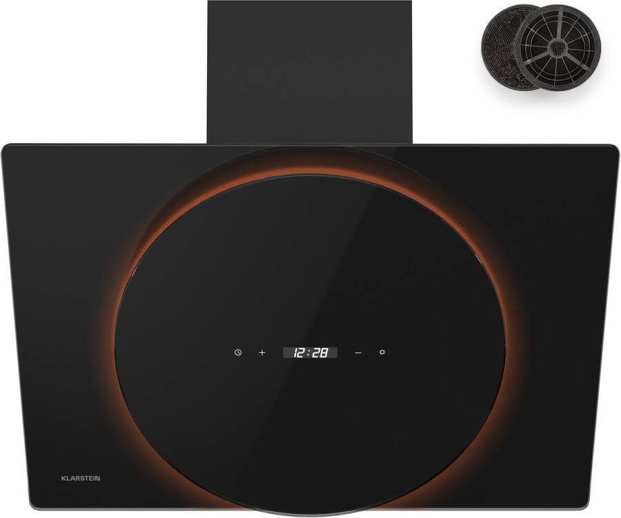 Klarstein Total Eclipse Afzuigkap 60 cm schuine afzuigkap LED-verlichting 3000 K-6500 K 600 m³ u Touch-bediening Energie-efficiëntie A 61 dB Recirculatie & afvoer Zwart - Foto 2