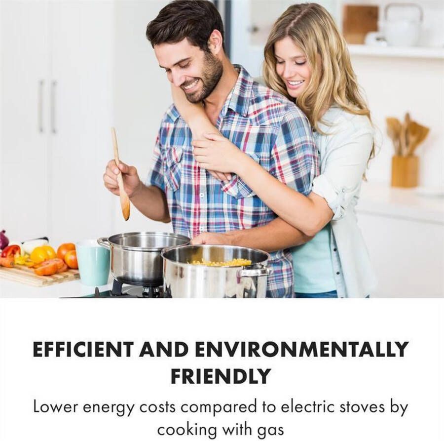 Klarstein Trifecta Domino 3250 W Gaskookplaat 4-Pits Triangel-Branders Glaskeramisch Oppervlak Efficiënt en Milieuvriendelijk Eenvoudig En Veilig Krachtig Vermogen Gelijkmatige Hitteverdeling Onderhousvriendelijk Praktisch Zwart - Foto 2