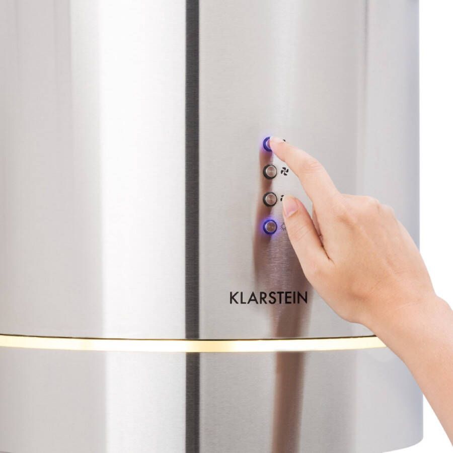 Klarstein Tron Ambience afzuigkap Eilandafzuigkap Ø 38cm 540m³ h recirculatiesysteem rvs klasse A