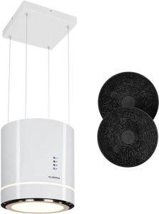 Klarstein Tron Ambience eilandafzuigkap ø38cm circulatie 540m³ h led wit