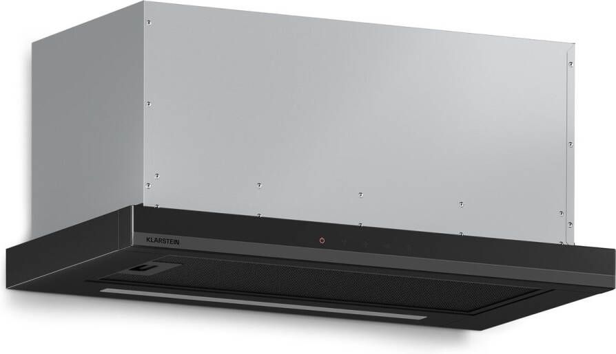 Klarstein Velaire afzuigkap 60 cm telescopische afzuigkap met touchbediening 896 m³ u luchtstroom energieklasse A++ stille DC-motor ledverlichting koolstoffilters mat en glanzend design zwart