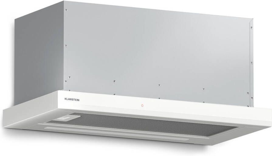 Klarstein Velaire afzuigkap 60 cm telescopische afzuigkap met touchbediening 896 m³ u luchtstroom energieklasse A++ stille DC-motor LED-verlichting koolstoffilters mat en glanzend design wit