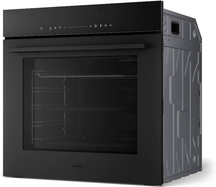 Klarstein Velaire inbouwoven 74 liter elektrische oven 13 standen touchbediening energieklasse A+ geëmailleerde binnenkant driedubbele beglazing geïntegreerde enkele oven 60 cm mat en glazen design zwart