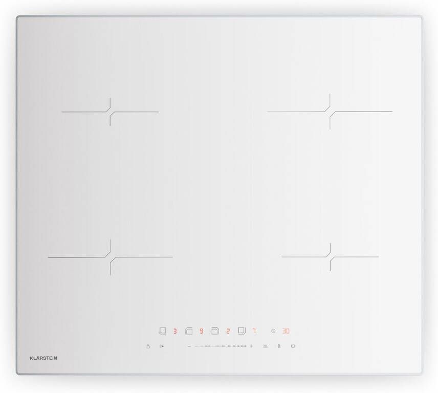 Klarstein Velaire inductiekookplaat 4-zone inbouw inductiekookplaat 7000 W boost touchbediening timer kinderslot warmte-indicator keramisch glas 60 cm wit