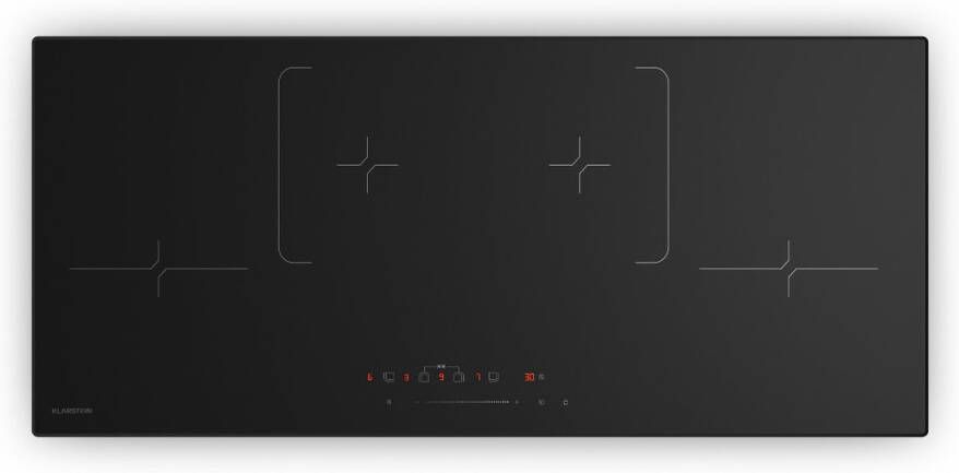Klarstein Velaire inductiekookplaat 4-zone inbouw inductiekookplaat 7000 W boost touchbediening timer kinderslot warmte-indicator 90 cm keramisch glas strak design