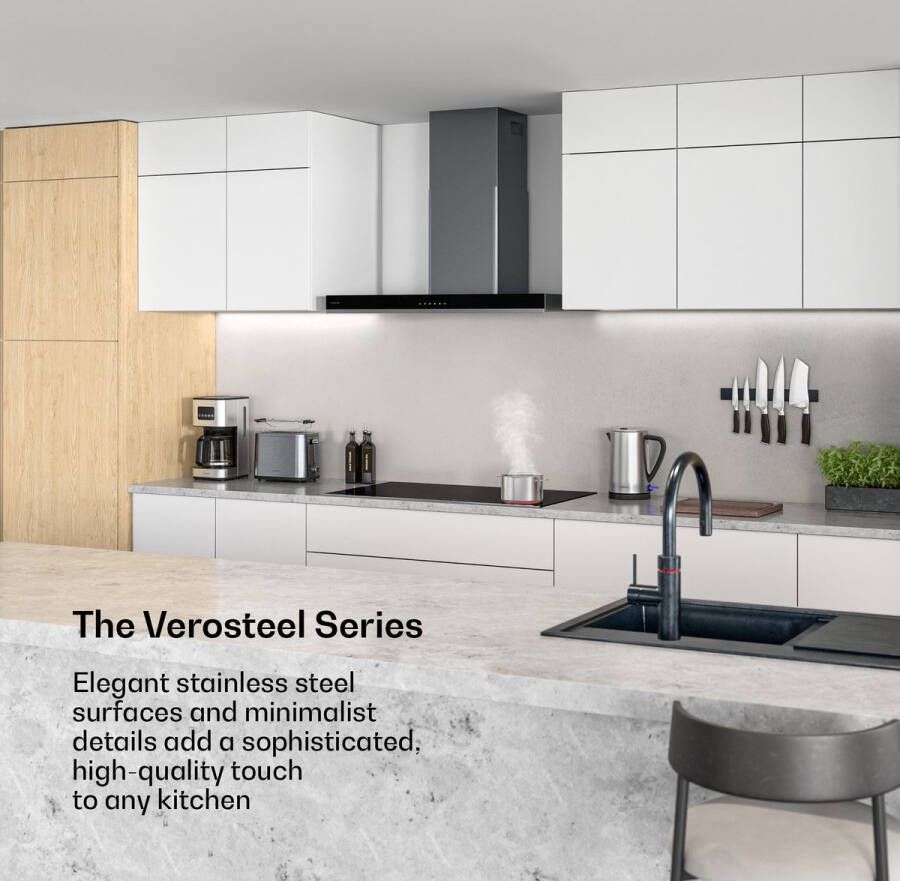 Klarstein Verosteel 90 cm keramische kookplaat 5-pits elektrische kookplaat touchbediening 8400 W timer en kinderslot warmte-indicator makkelijk schoon te maken glazen oppervlak minimalistische kookplaat voor in de keuken - Foto 2