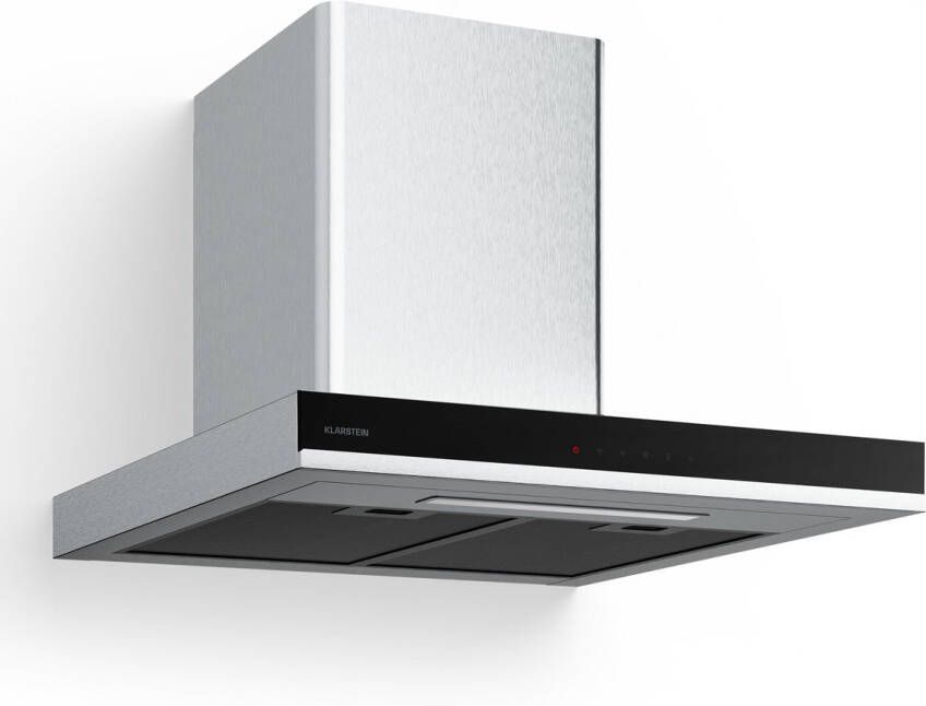 Klarstein Verosteel Afzuigkap 60 cm Roestvrij staal & glas 881 6 m³ u luchtstroom A++ energie touchbediening ledverlichting stil 3+booststanden filters afvoer & recirculatie