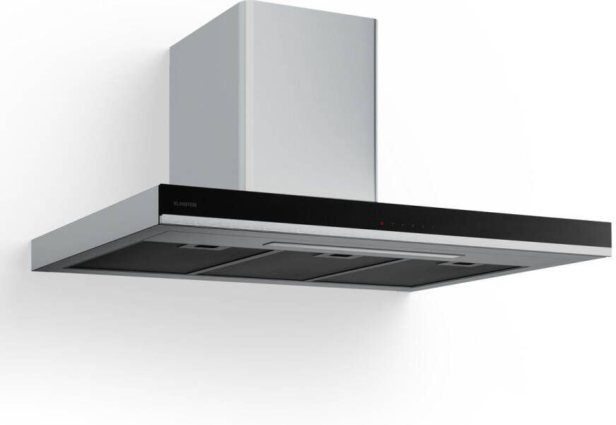 Klarstein Verosteel afzuigkap 90 cm Touchbediening 881 6 m³ u luchtstroom A++ energie LED-verlichting stil roestvrij staal 3+ booststanden vaatwasmachinebestendige filters recirculatie afvoer