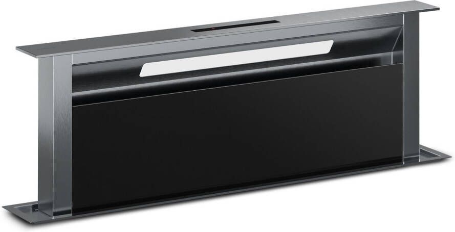 Klarstein Verosteel afzuigkap met afzuigventilator 90 cm A++ energieklasse 906 2 m³ u luchtstroom touchbediening led zwart glas en aluminium vaatwasmachinebestendig filter afzuigkap