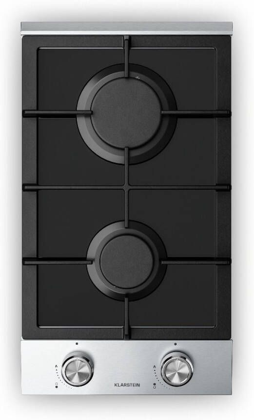 Klarstein Verosteel gaskookplaat 2 pitten 4200 W 30 cm glas en roestvrij staal LPG aardgas elektrische ontsteking vlambeveiliging kookplaatkeukenaccessoire