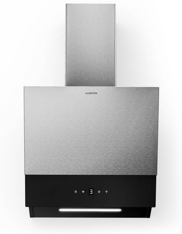 Klarstein Verosteel Hoekafzuigkap 45 cm 624 m³ u A++ energieklasse touchbediening ledverlichting stil roestvrij staal en glas afvoer recirculatie afzuigkap - Foto 2