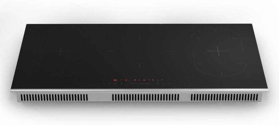 Klarstein Verosteel inductiekookplaat 90 cm inbouw 5 zones 12200 W boost touchbediening timer kinderslot warmte-indicator zwart glas en aluminium