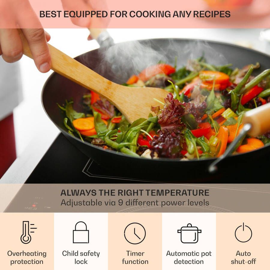 Klarstein Victoria 5 Flex Inductiekookplaat Flexzonetechniek Inbouwkookplaat 90 Cm 5 Zones 2 Flexvelden Grote Kookzone Met 28 Cm Ø 7400 Watt Booster Temperatuuropslag Timer Energiezuinig Glaskeramiek Zwart