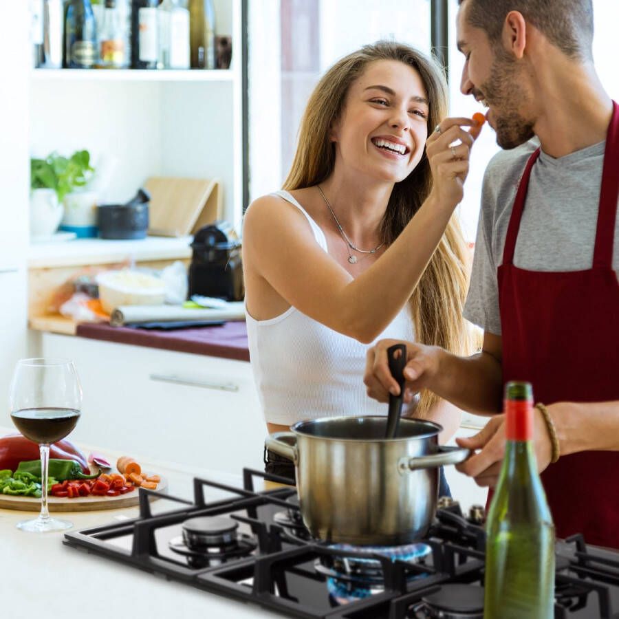 Klarstein Victoria 5 Gaskookplaat 5-Pits Zelfstandig 74 Cm Inbouw Sabaf Branders Aardgas Propaangas Veiligheidsventiel Automatische Uitschakeling Elektrische Ontsteking Gietijzeren Pannendrager Glaskeramiek Retro-Look Zwart