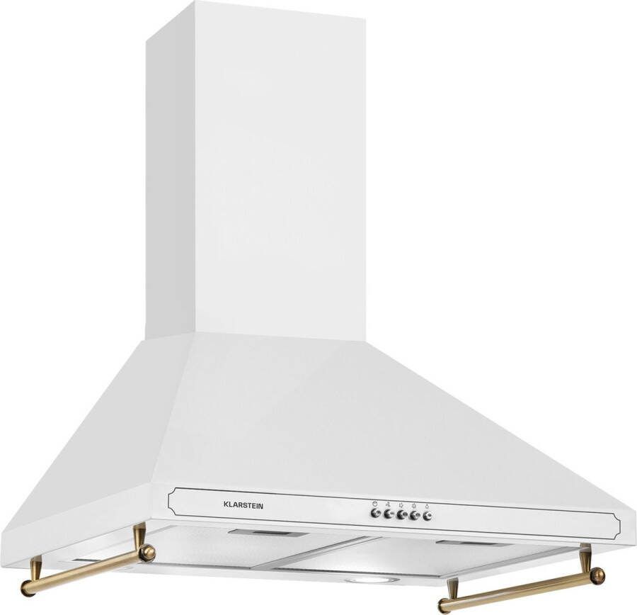 Klarstein Kookplaat Victoria 60 Afzuigkap 60 cm Afvoervermogen: 630 M³ H 3 Vermogensstanden 2 LED lampen 2 Aluminium vetfilters Ombouw naar recirculatiesysteem mogelijk Wandkap Wit 48 cm voor Keuken Kookveld