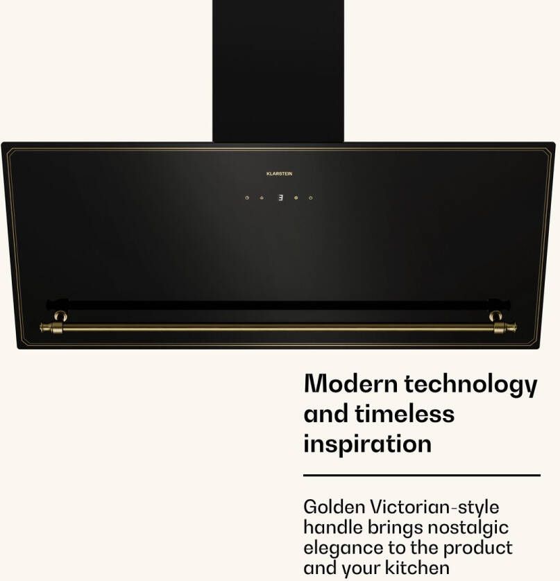 Klarstein Victoria schuine afzuigkap 90 cm 400 m³ h luchtdebiet - Foto 2