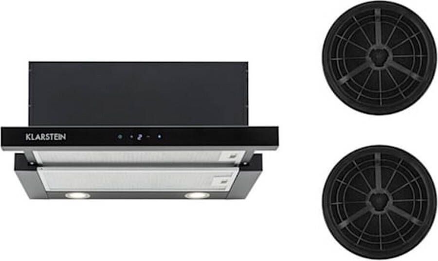 Klarstein Vinea afzuigkap 60cm vlakschermkap 610m³ h 3 standen 2x actief koolfilter klasse A