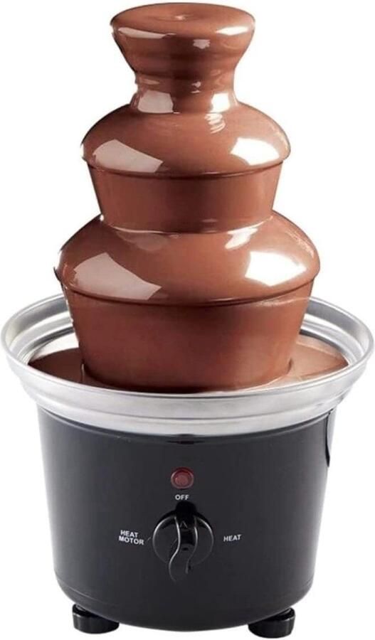 Klarven Chocoladefontein Zwart Roestvrijstaal Elegant Design Fruit Marshmallows En Koekjes Dippen B 18 x D 18 x H 24 cm
