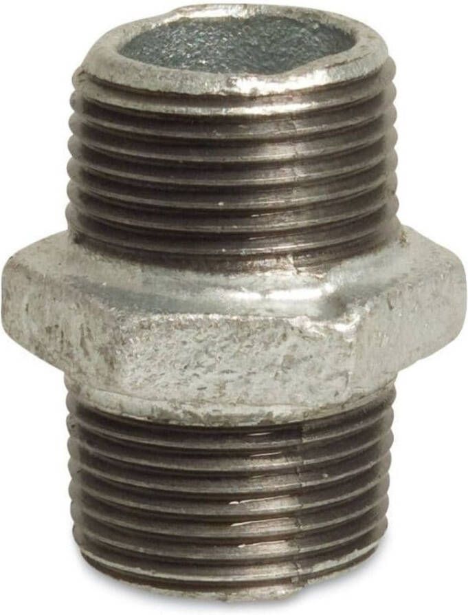 Klasebo 2 Zoll Dubbelnippel Gegalvaniseerd Tempergiet Draadfitting AG x AG