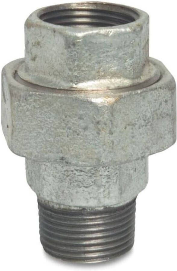Klasebo Draadfitting Gietijzer Koppeling Type Plat 1 IG x 1 AG
