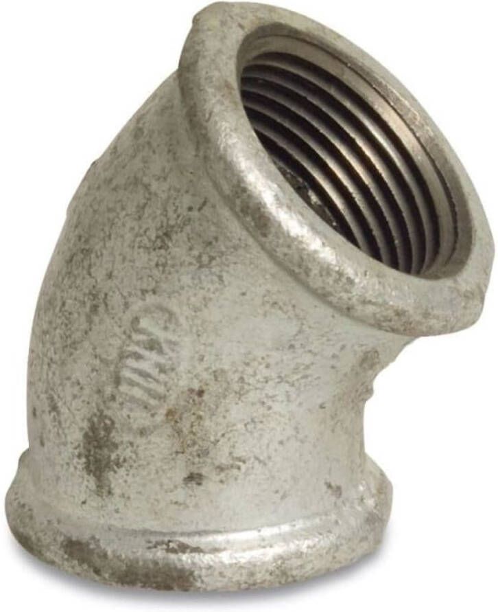 Klasebo Draadfitting Tempergiet 45 Graden 1 IG x 1 IG