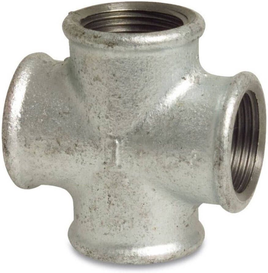 Klasebo Kruisstuk 2 inch Tempergietfitting Draadfitting Gietijzeren fitting