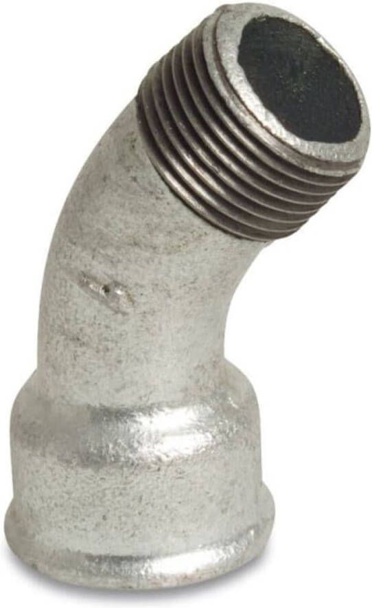 Klasebo Tempergiet Fitting 45° 1 2 inch Draadfitting