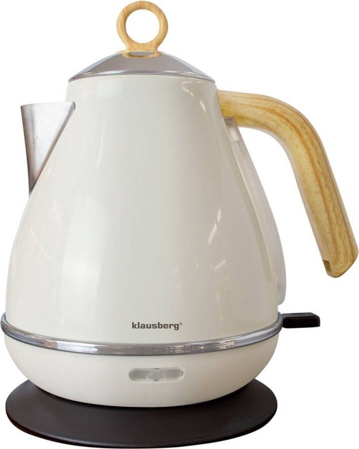 KLAUSBERG 7708 Retro Waterkoker 1 7L RVS Gebroken wit