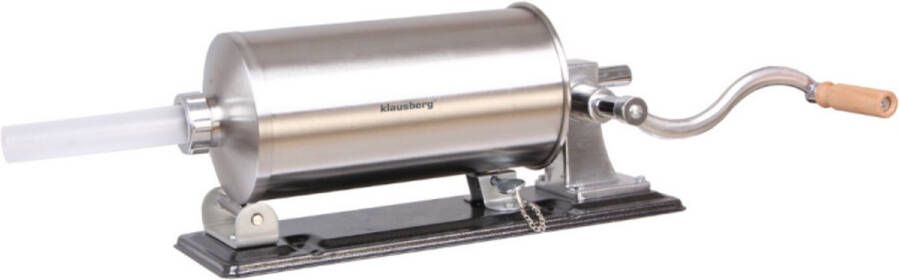 KLAUSBERG KB-7929 Horizontale Worstvuller 5 kg Capaciteit RVS Professioneel Met Klemmen en Zuiger Worstmaker Vleesvuller