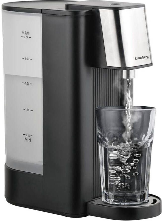 KLAUSBERG KB7877 Hot Water Dispenser – 2 5 Liter – Zwart & RVS – 2600W – Direct kokend water in 5 seconden Heetwaterdispenser Waterkoker