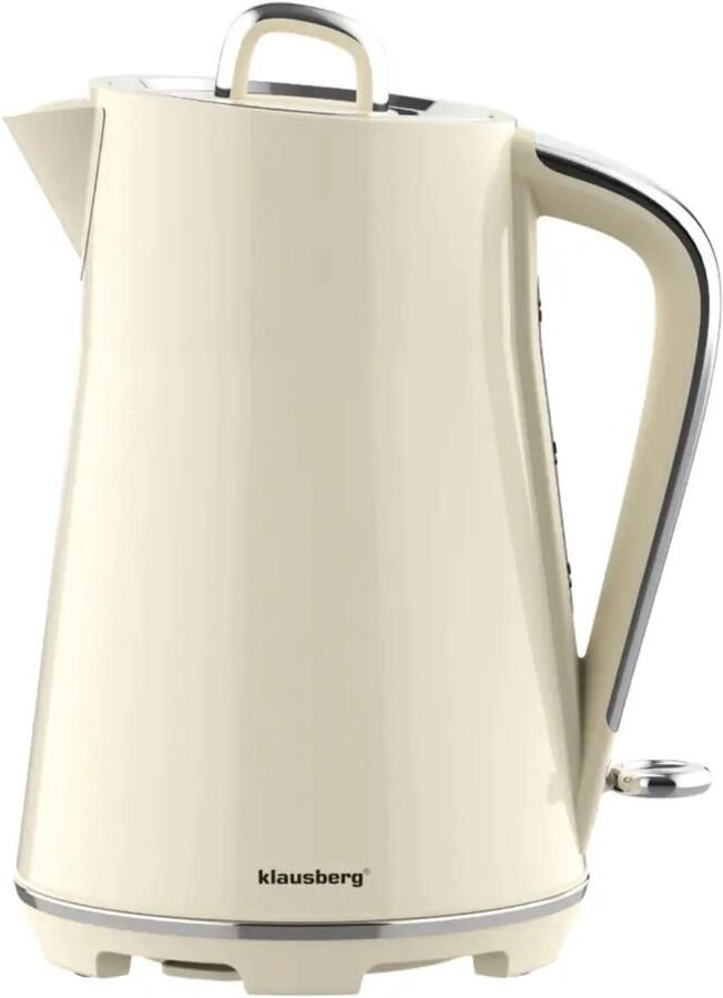 KLAUSBERG Waterkoker Elektrische Waterkoker Thee & Koffie Koker Grote Waterkoker Snelkoker Keuken Waterkoker Modern 1.7L RVS 2200W Crème