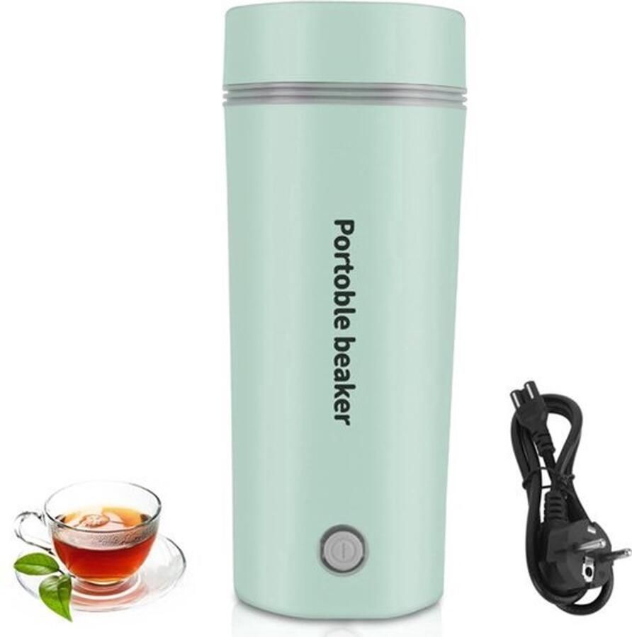 Kleine draagbare waterkoker draagbare elektrische waterkoker 3-in-1 mini-thermoskan reiskoker voor thee melk koffie kookt snel in 5 minuten lichtgroen