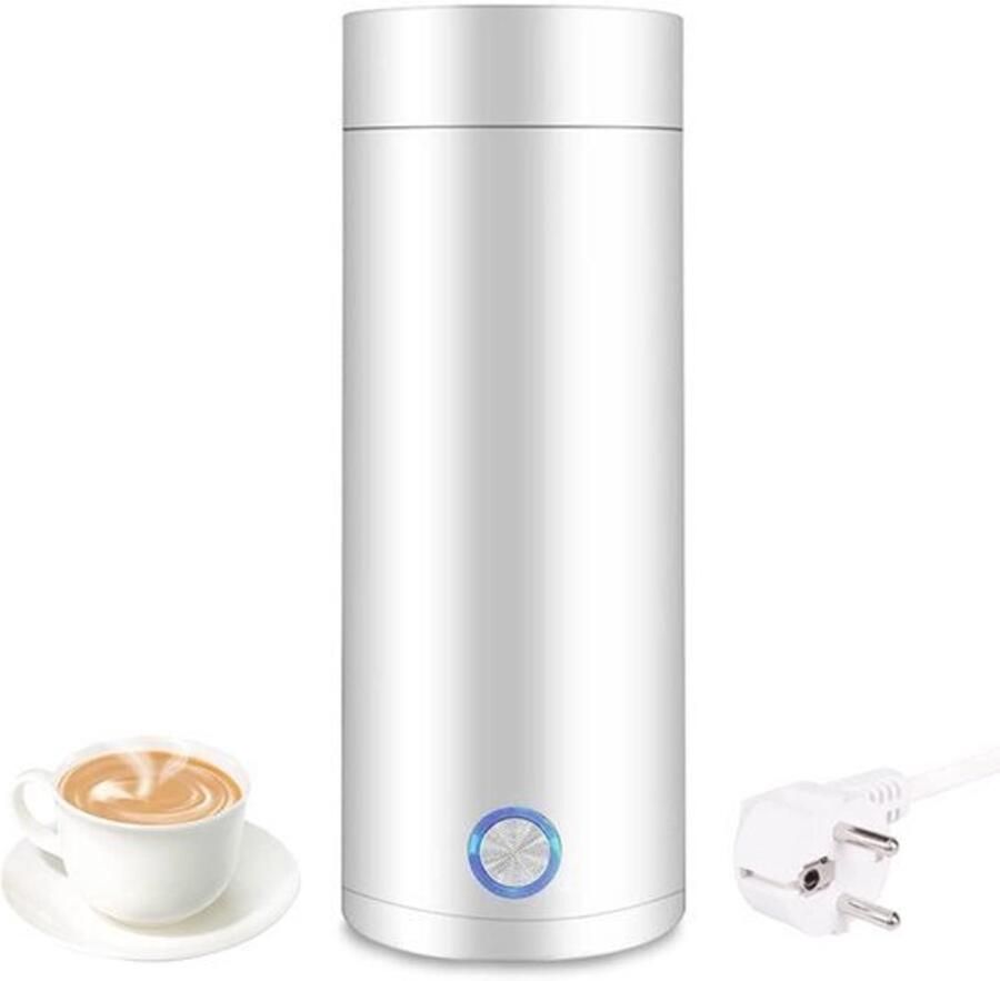 Kleine draagbare waterkoker draagbare elektrische waterkoker reiskoker elektrisch wit met automatische uitschakeling voor koffie- en theebereiding (400 ml wit)