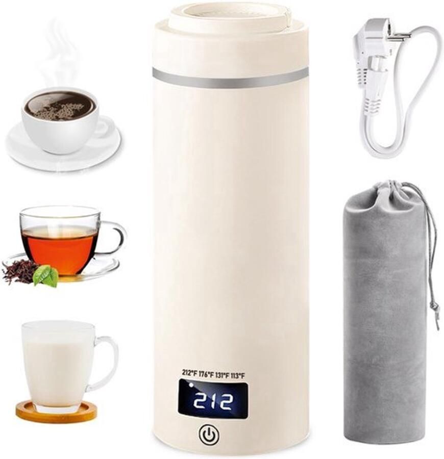 Kleine elektrische waterkoker 550 ml draagbare mini-waterkoker reisketel met 4 temperatuurstanden voor melk koffie en thee