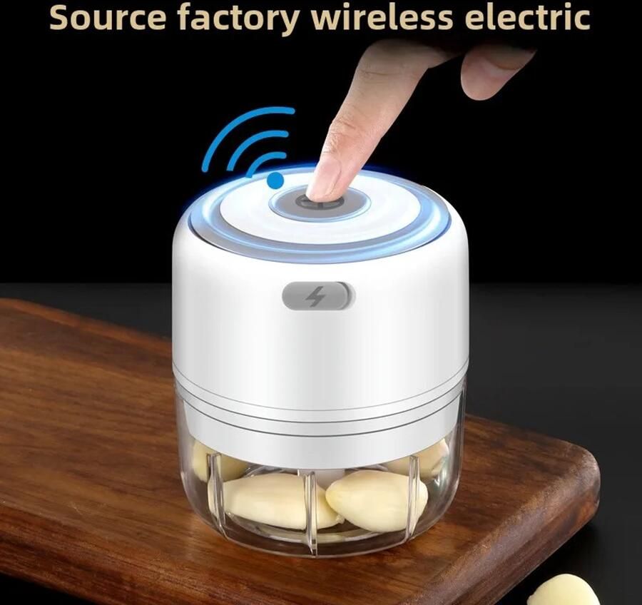 Knoflookhakker Uienhakker Elektrische Knoflookpers Mini Keukenhakmachine 100ML (Roze) USB Oplaadbaar Draagbaar Babyvoedingsprocessor Voor Keuken en Babyvoeding
